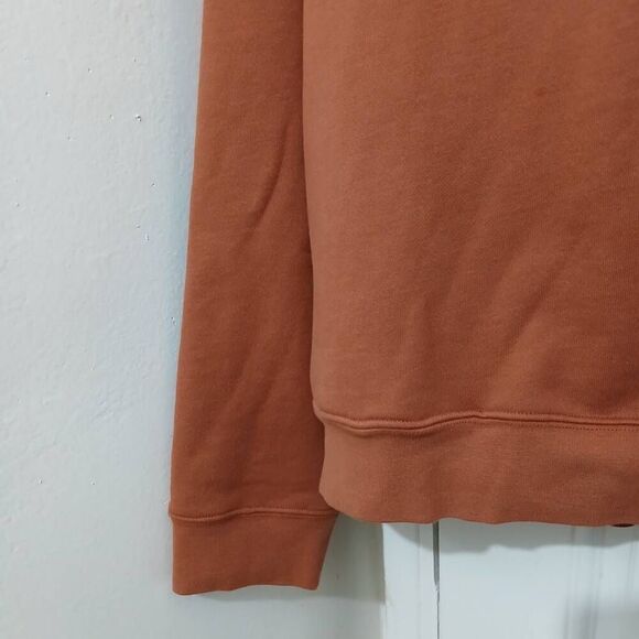 Ninety percent womens xl oversized 100% organic cotton sweatshirt rust brown - Picture 3 of 10
